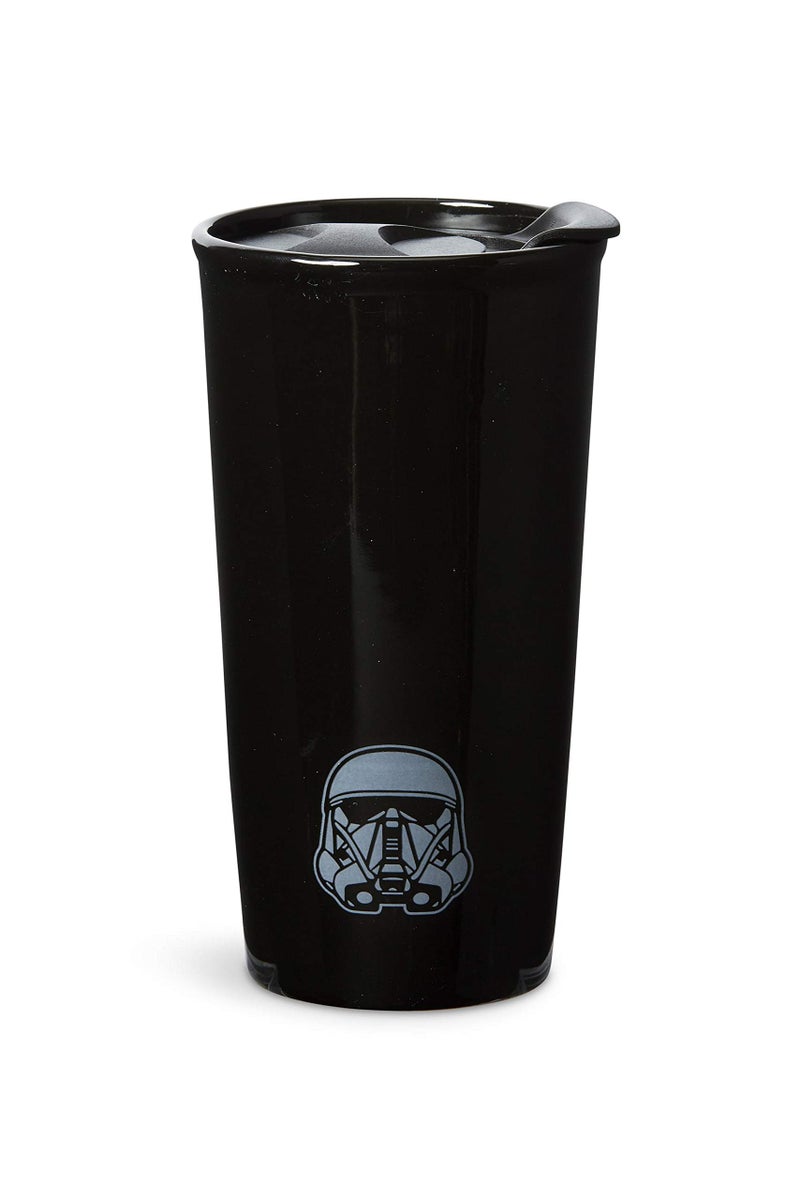 STAR WARS Collectible Star Wars Rogue One Travel Mug with Plastic Lid - Ceramic Container for Hot Coffee, Tea, Cocoa - Death Trooper Character Design - Licensed Disney Item - Image 1